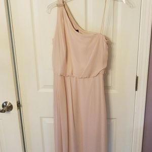 One shoulder blush dress. Never worn. New.